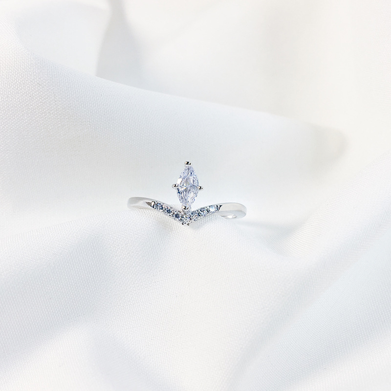 S925 Sterling Silver Wish Ring Female Drop Zircon