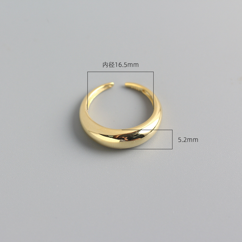 Simple Personality Women's Crescent Silver Ring