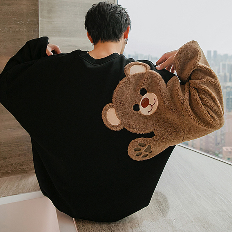 Plush Loose Lamb Velvet Bear Sweater Couple Outfit
