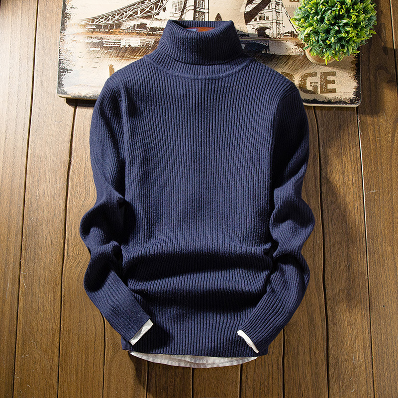 Fashion Solid Color Winter Slim Sweater Men's Sweater