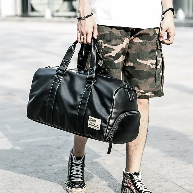 Large Capacity Sports Training Bag PU Waterproof Handbag Gym