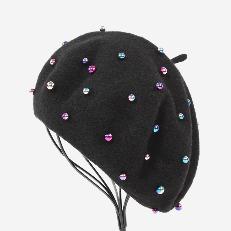 Wool Fashionista Avant Garde Woolen Hat Crystal Clear Black Buddy Hat