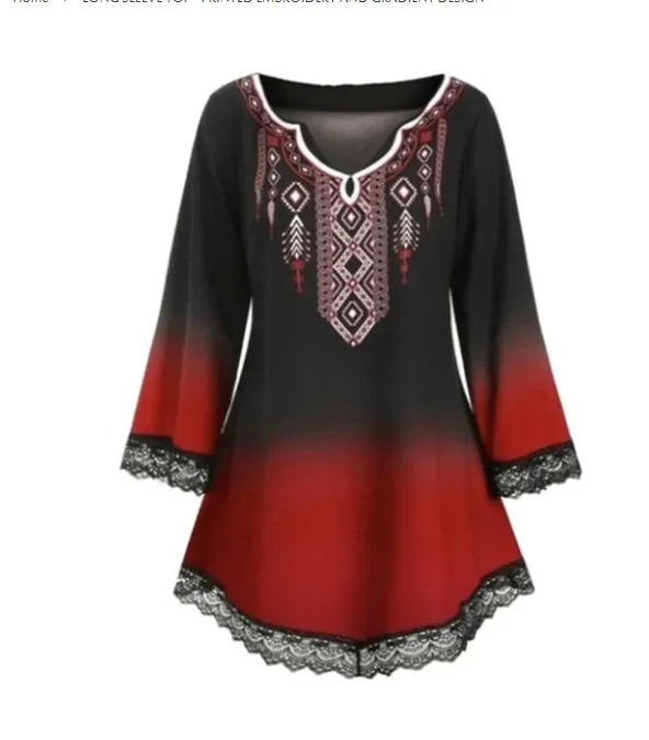 Street Hipster Print Round Neck Loose Fit Women Red - Shop at LoveMi