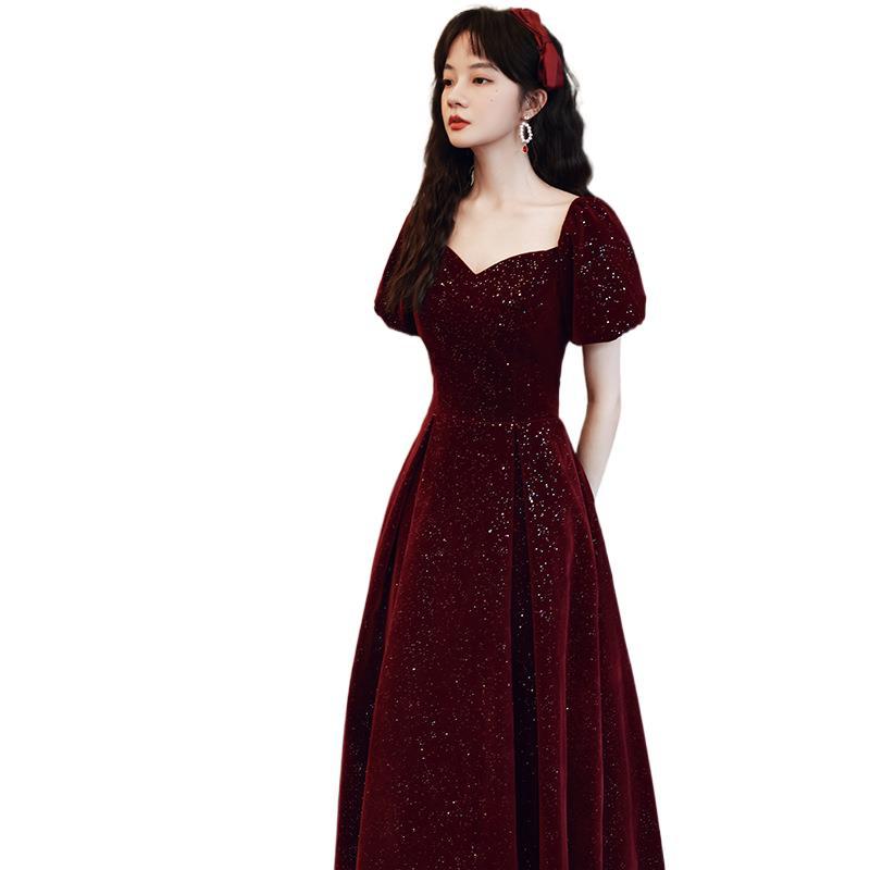 Toasting Dress Bridal red New Autumn and Winter Wedding Dress