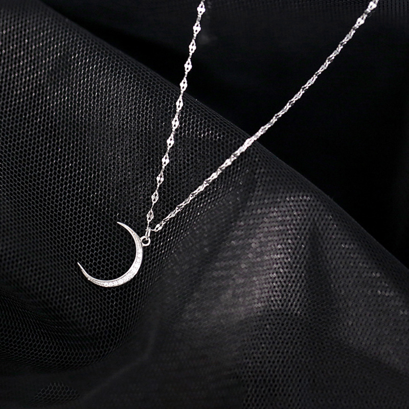 Title 4, Simple 925 Sterling Silver Moon Anklet