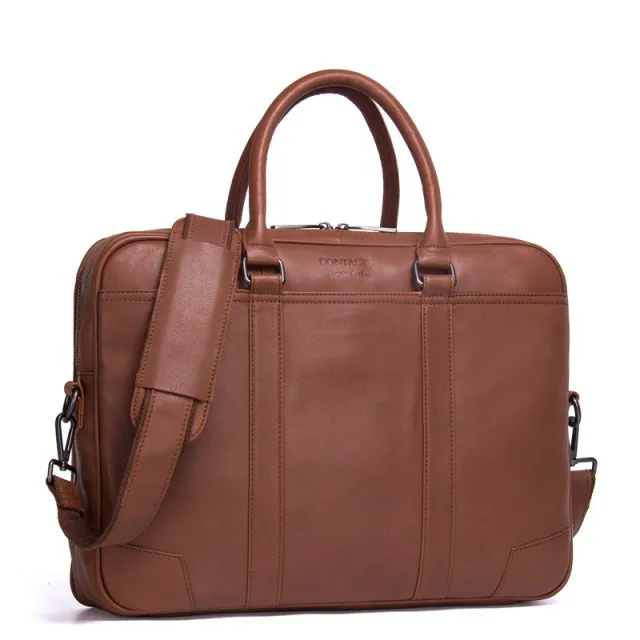 Multifunctional Leather Men's Business Briefcase Brown - Shop at LoveMi