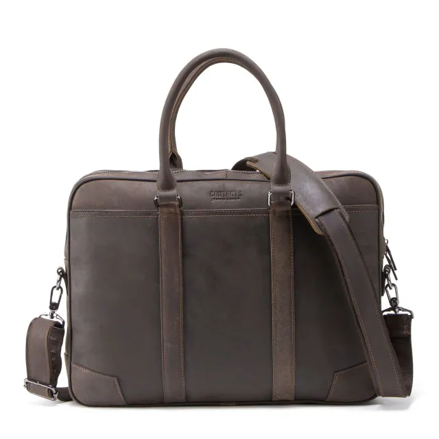 Multifunctional Leather Men's Business Briefcase Coffee - Shop at LoveMi