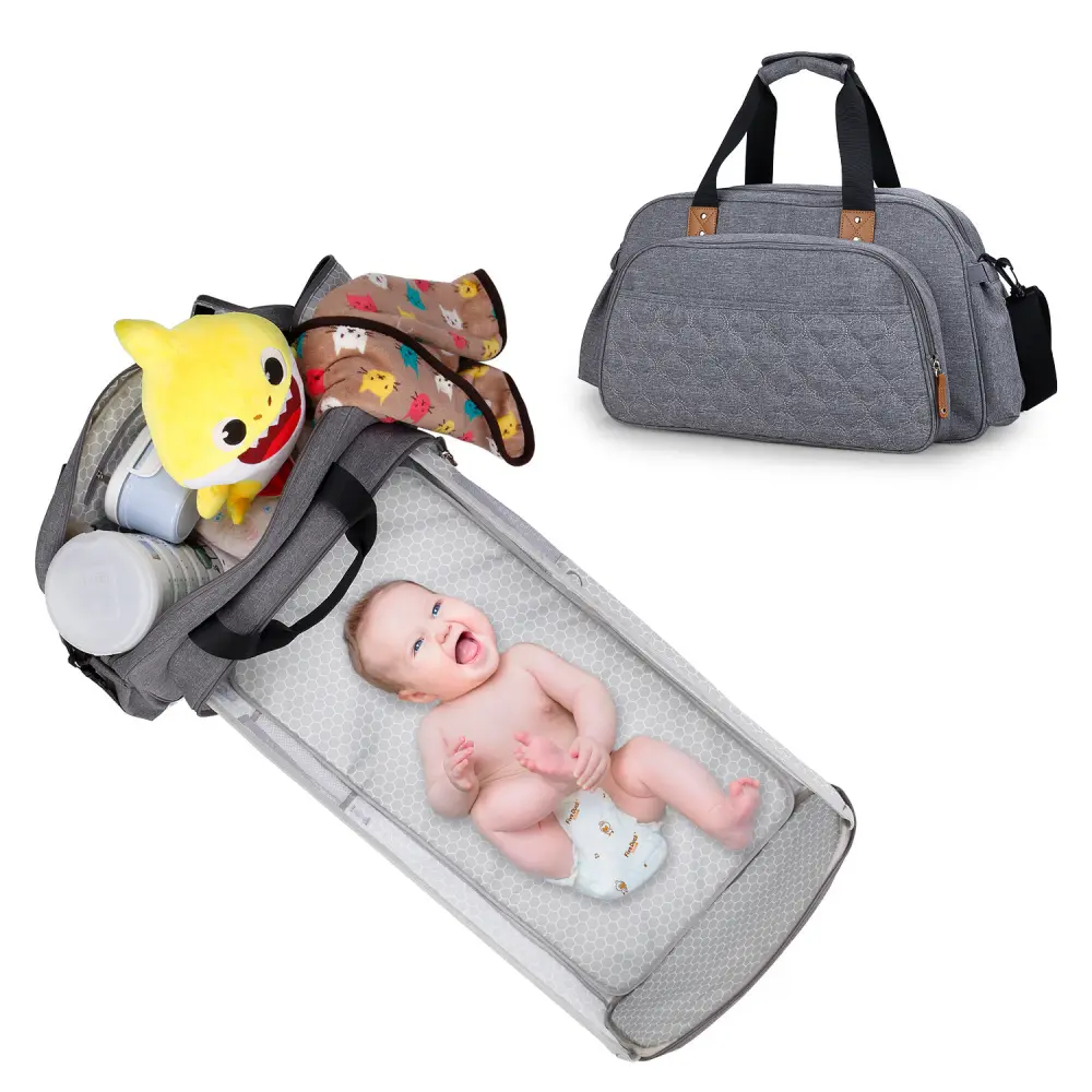 Convertible Baby Diaper Bag Bed Changing Table Pads