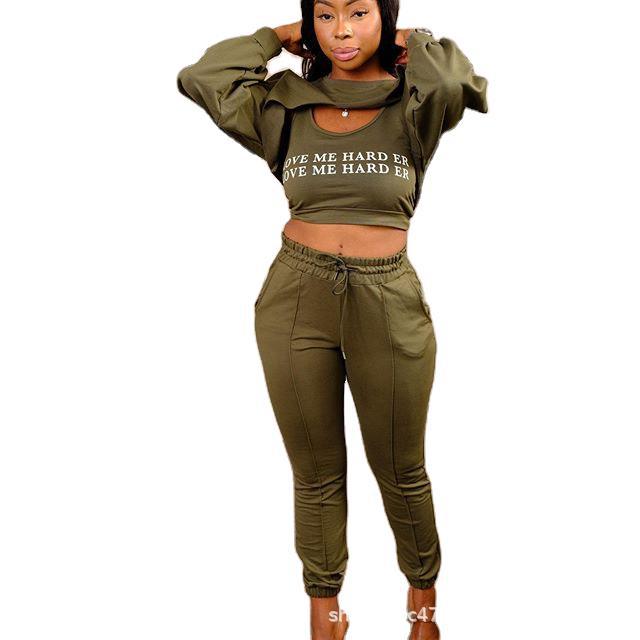 Three-Piece Women's Casual Cloak, Vest And Trousers