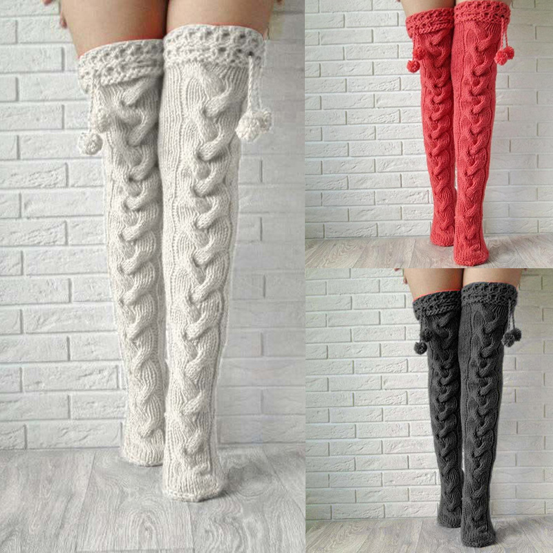 Title 2, Knitted Garter Hair Ball Over The Knee Lengthen...