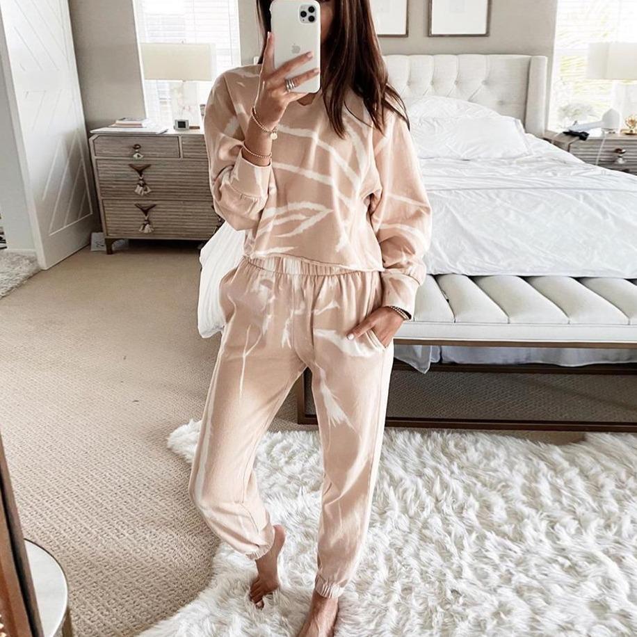 Two-Piece Home Long-Sleeved Trousers Home Suit