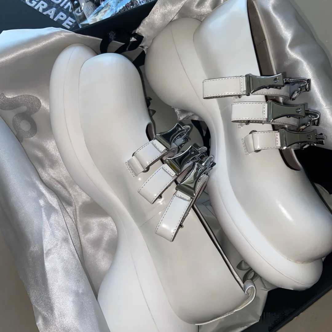 British Style Vintage Black Mary Jane Small Leather Shoes