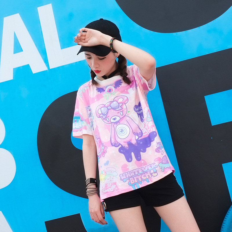 Harajuku Style Personality Small Animal Cute Bear t-shirt