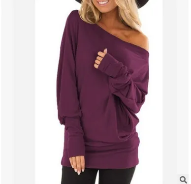Women's Long Sleeved T Shirt Outer Solid Color Top Purple - Shop at LoveMi