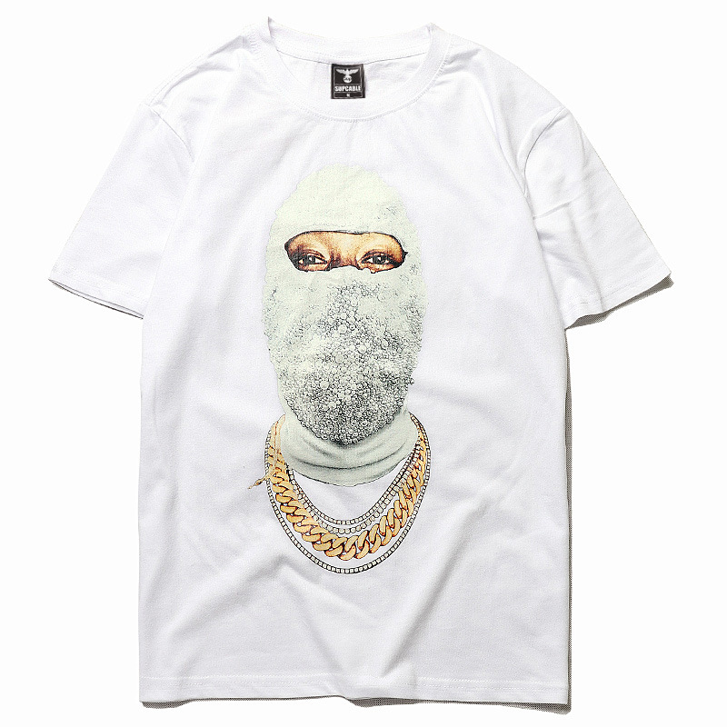 European And American Ins Net Red Pearl Portrait Print Short Sleeve