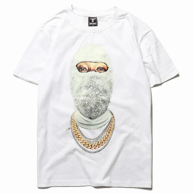 European And American Ins Net Red Pearl Portrait Print Short Sleeve