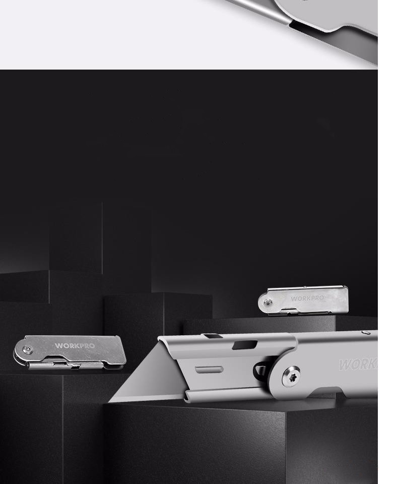 W011020 Mini Protable Folding Utility Kni-fe Stainless Steel Box Cutter