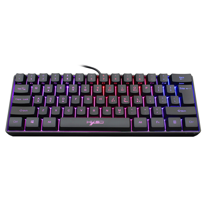 61-key Gaming Membrane Keyboard RGB Light Mini Keyboard |