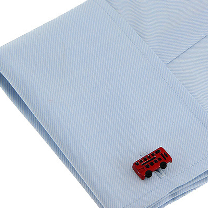 Red and Black Bus Cufflinks, picture 2 of 3