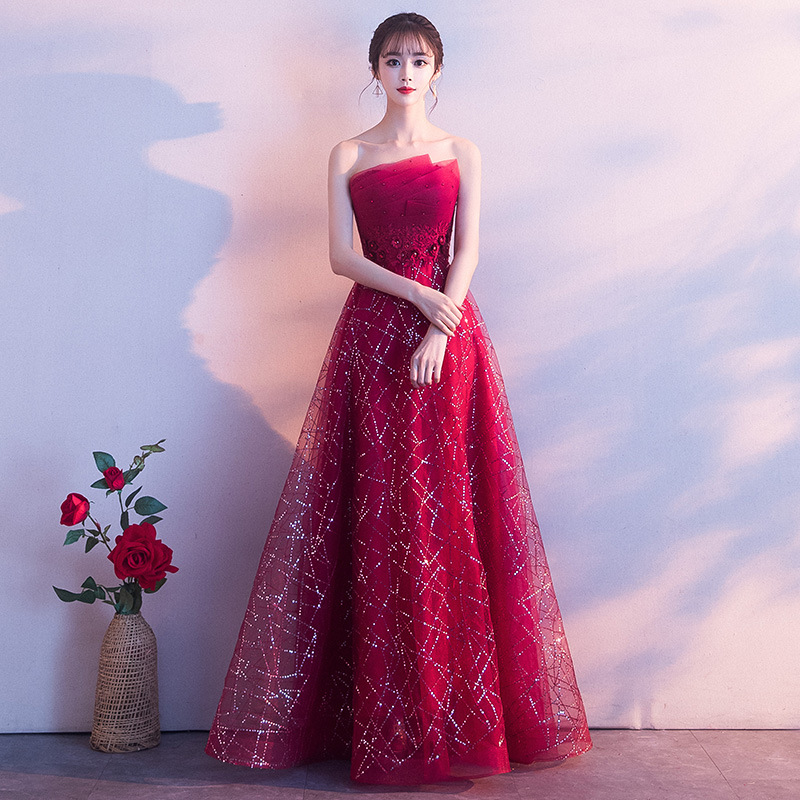 Sexy Strapless Long Evening Gown Toasting Wine - Shop at LoveMi