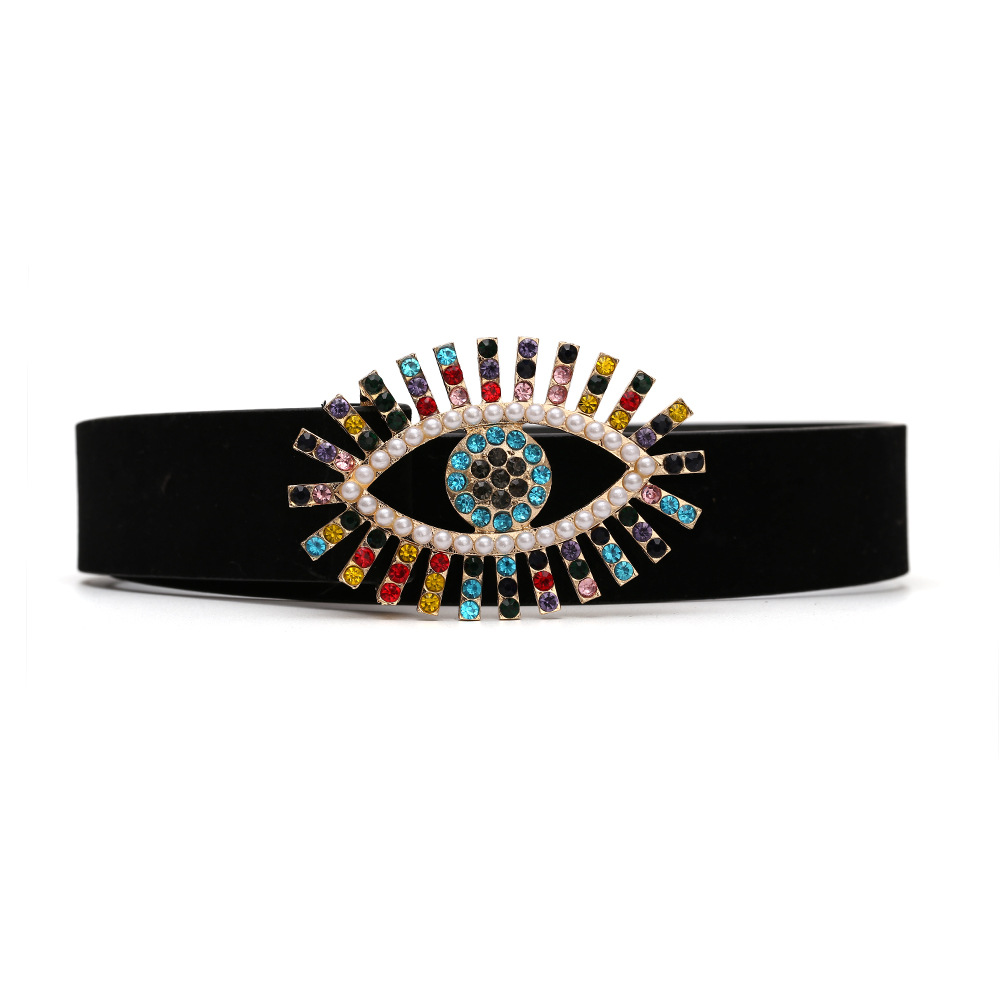 European And American Fancy Diamond Pearl Demon Eye Belt