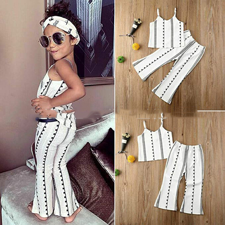New Style Sling Blouse and Lace-Up Trousers Women's Two-Piece Suit