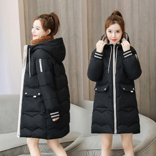 Women's Mid-Length Padded Jacket Hooded Down Jacket