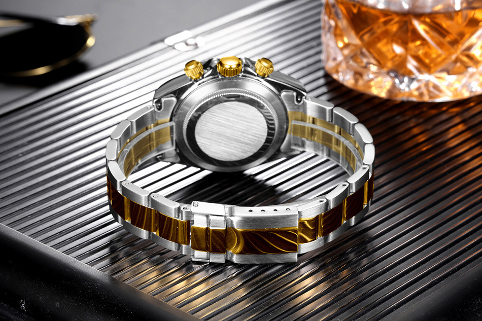 Automatic Mechanical Multifunctional Luminous Diamond Face Steel Belt Men's Watch