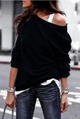 Fashion Round Neck Long Sleeve Blouse Black - Shop at LoveMi