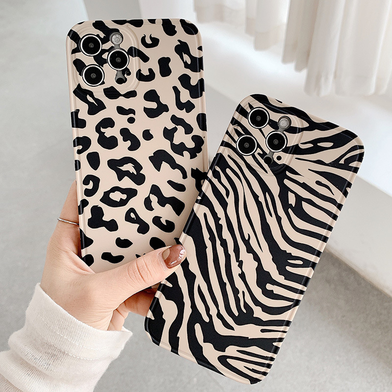 Compatible WithApple , Zebra Print Leopard Print Straight Edge Tpu Protective Sleeve