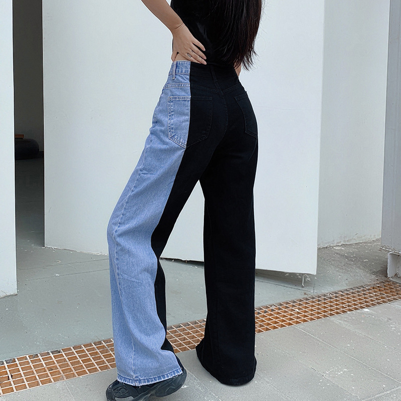 Title 3, High-waisted jeans with contrast stitching and ...