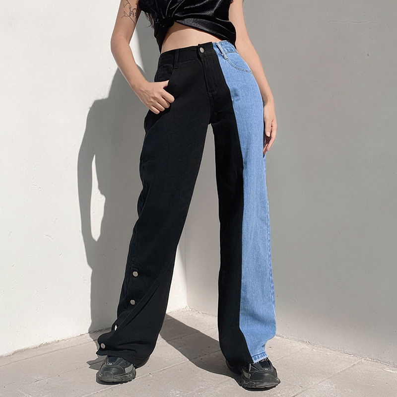 Title 4, High-waisted jeans with contrast stitching and ...