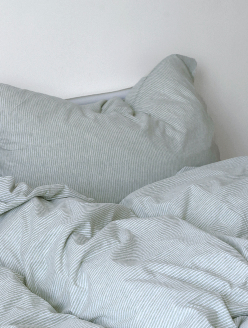 Naked Sleep, Skin-Friendly, Soft, Non-Printed Tianzhu Cotton Knitted Cotton Four-Piece Bedding Set