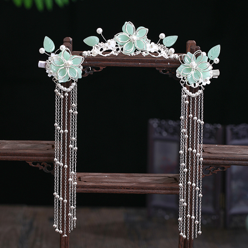 Title 5, New Hanfu Hair Crown Antique Hairpin Headdress Set