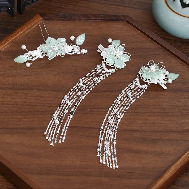 New Hanfu Hair Crown Antique Hairpin Headdress Set