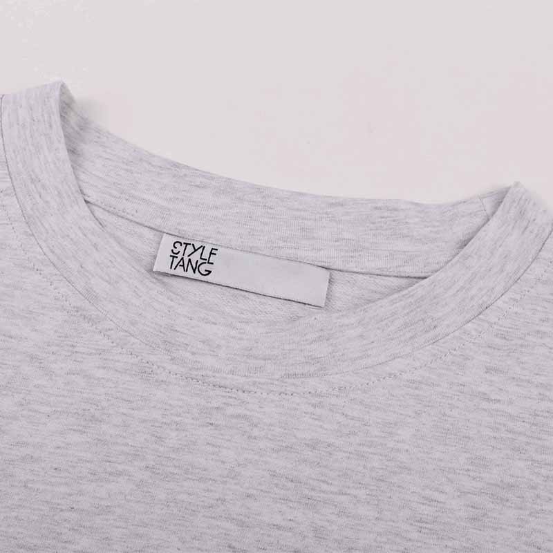 American retro light gray distressed loose short sleeves