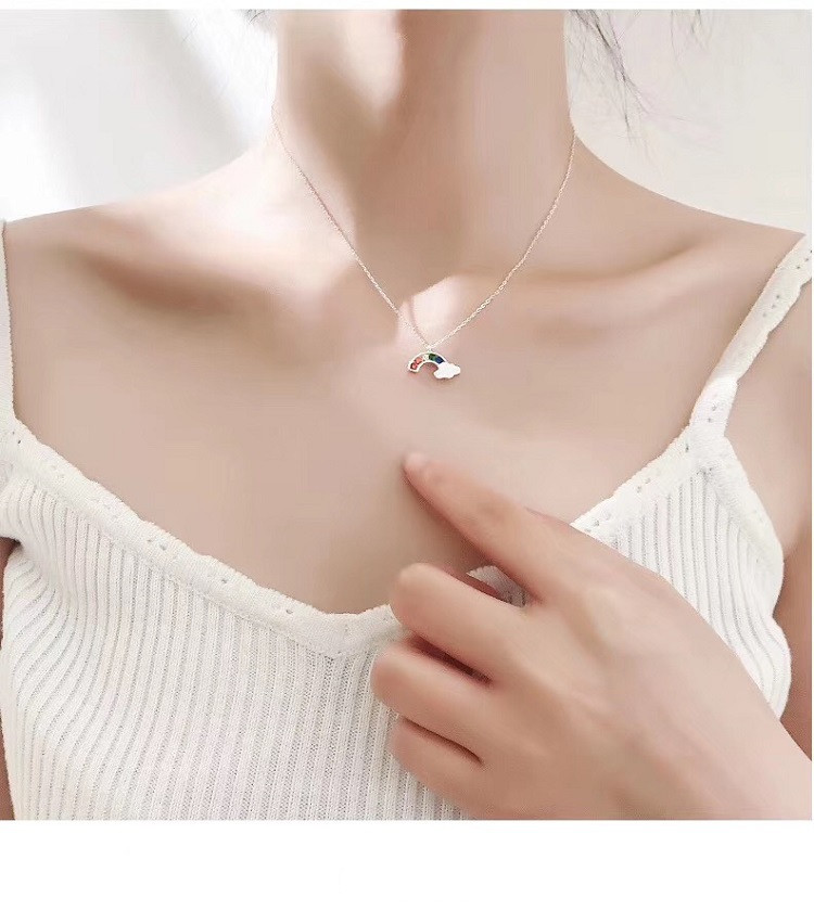 Sterling Silver Necklace Cloud Color Necklace