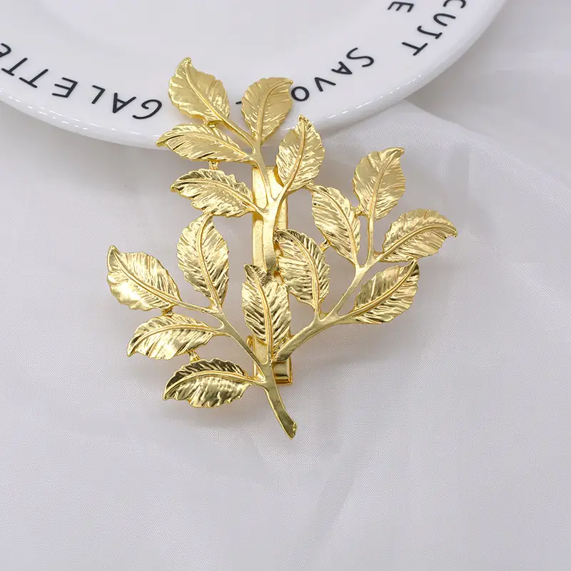 Retro Leaf Leaf Hairpin Bridal Tiara Coiled Head