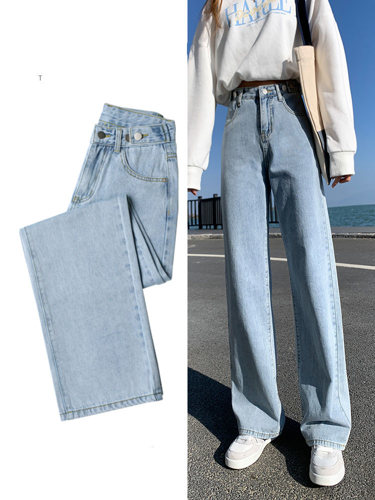 Title 3, Dames high-waisted jeans, recht en los, voor la...