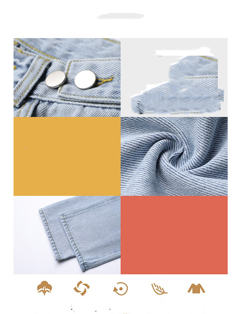 Women's High-Waisted Jeans Straight Loose, Tall And Thin