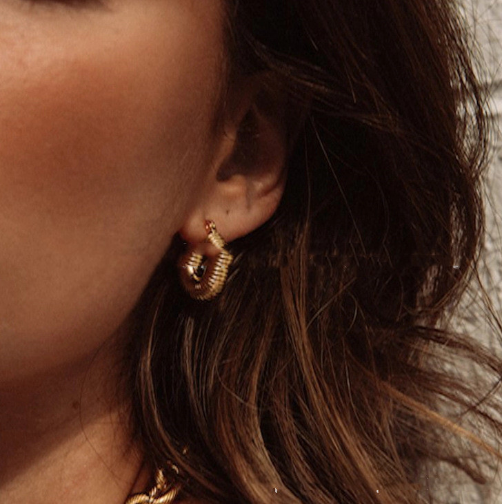 Design Sense Earrings Niche Retro Stainless Steel Earrings