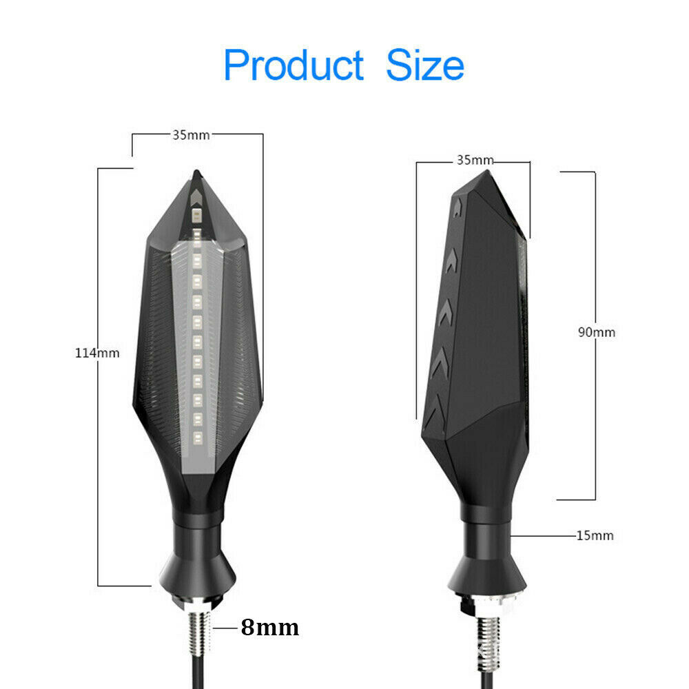 Motorcycle Two-Color LED Flowing Water Arrow Turn Signal — foto 2