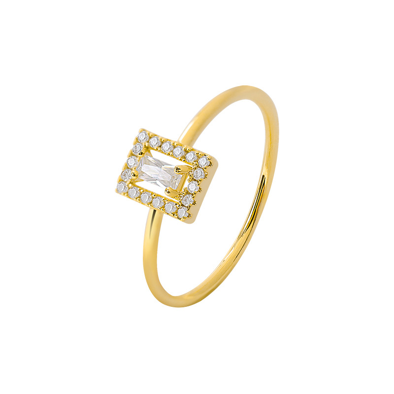 Japanese Light Luxury Fashion Small Square Female Ring