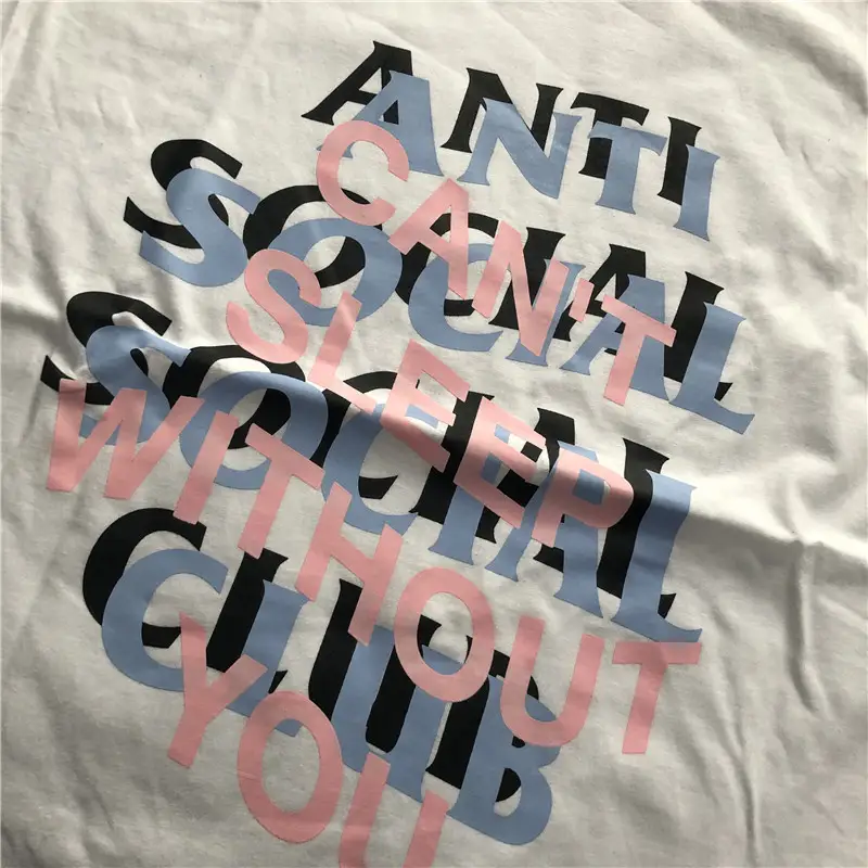 Simple English T-shirt European and American Trend Half Sleeve