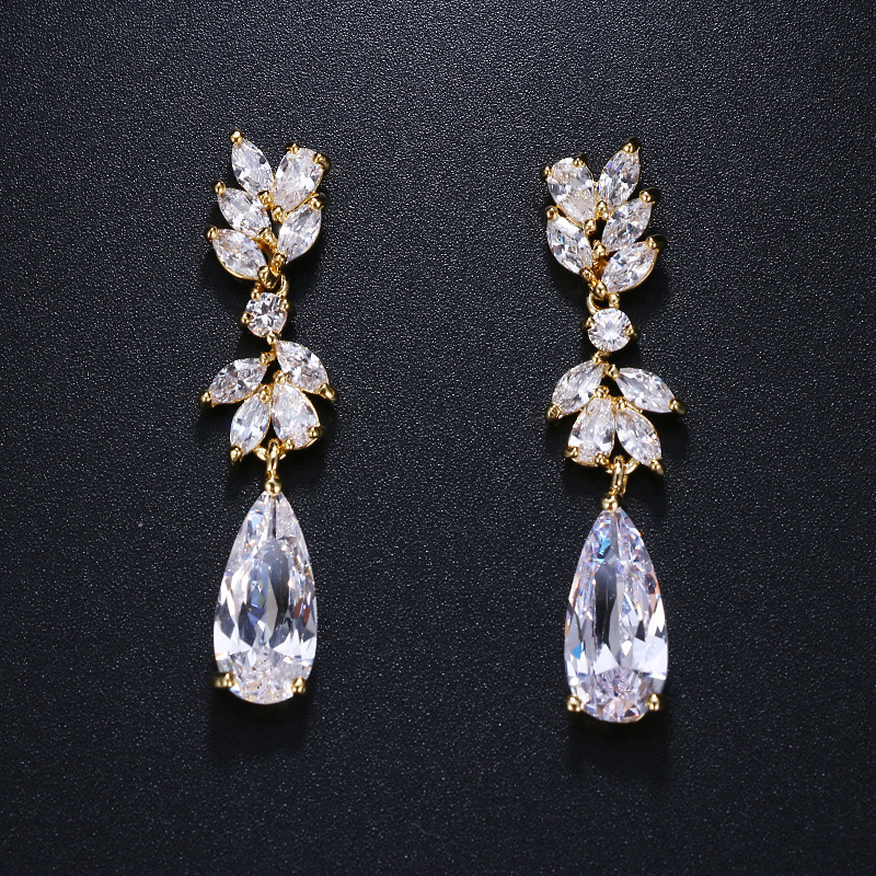 Ladies Water Drop Diamond Fashion Zircon Earrings