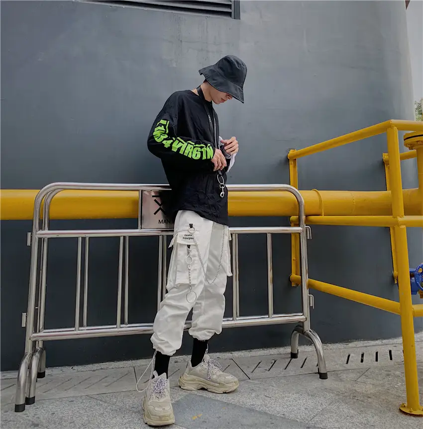 Embroidered Pocket Tooling Harness Mouth Skateboard Long Pants