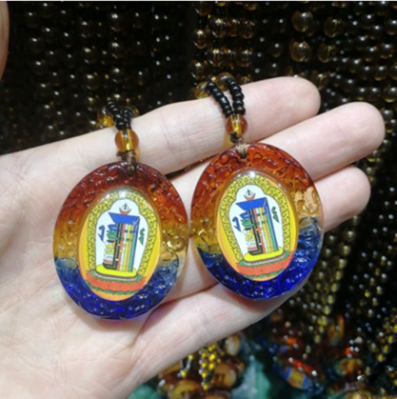 Six-character Mantra Big Curse Pendant With Colorful Colored Glaze Shurangama Curse