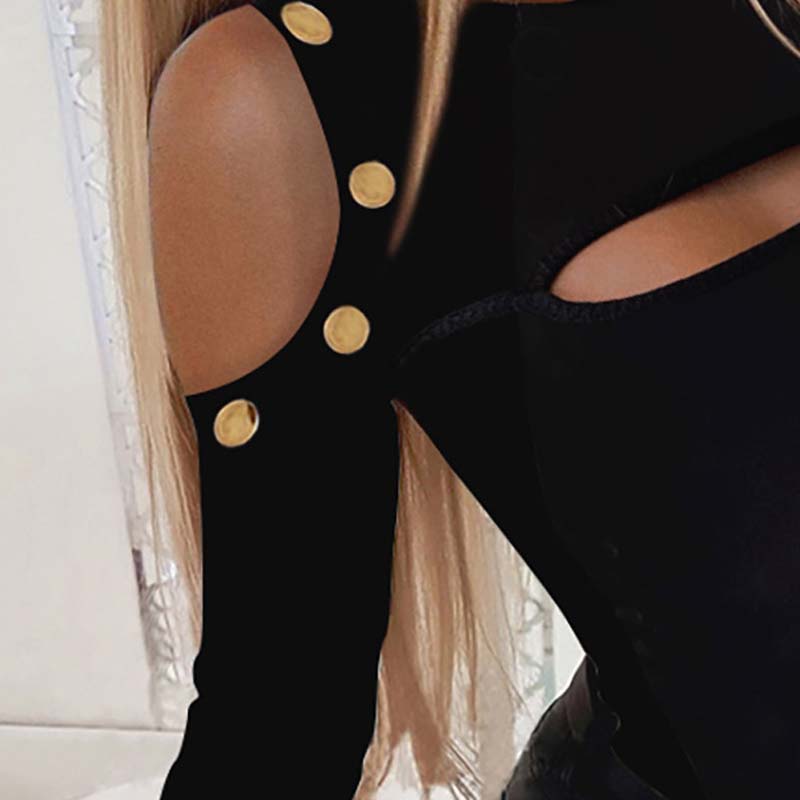 Fashionable And Simple Women's Off-The-Shoulder Hollow Top