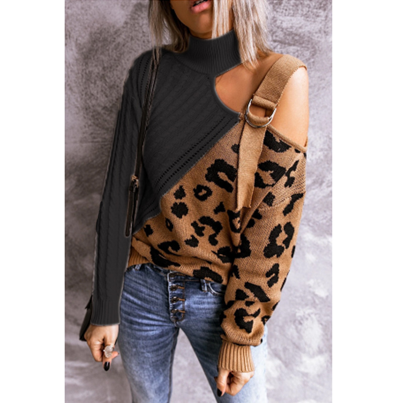 Title 4, Jersey de leopardo con cuello alto y tirantes d...