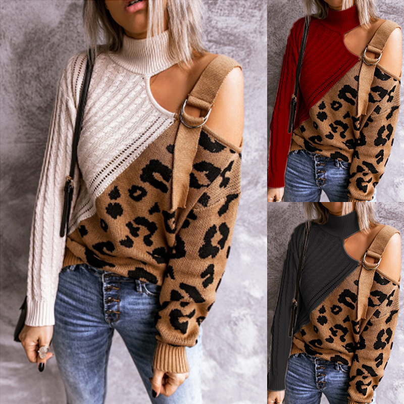 Title 3, Jersey de leopardo con cuello alto y tirantes d...